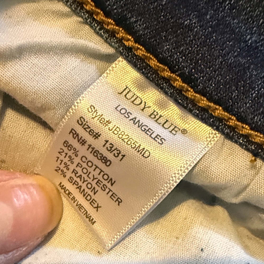 Judy Blue Distressed Skinny Jeans - Blue - Picture 5 of 7